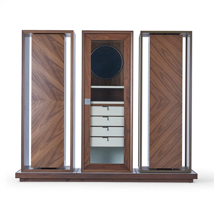 Modern Glass Door Swivel Cabinet