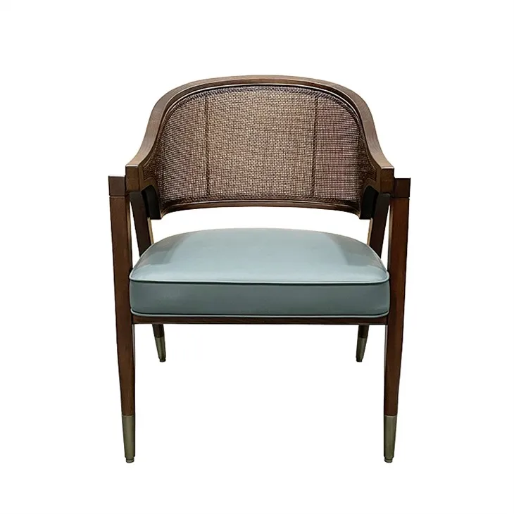 Solid Wood Handmade Cane Back Armchair